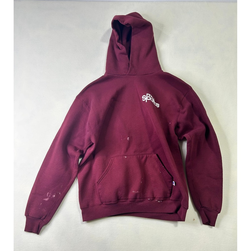 Vintage Russell Athletic MCU Sports‎ Hoodie Maroon Burgundy Made in USA Large